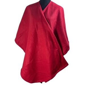 AXXENTS Womens Red Fleece Wrap Shawl One Size Comfort Style layering